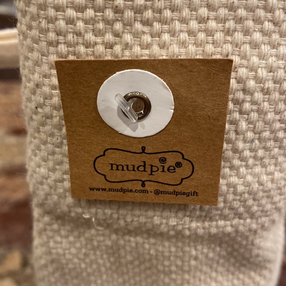 Mud Pie Burlap Wine Tote w/ attached matching cream tie wrap, GOOD company, NWT - Picture 7 of 10